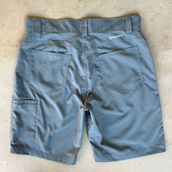 Simms Men's Skiff Shorts Size 34 Fishing Performance UPF 50+ Nylon Storm Grey - Picture 3 of 13